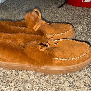 Cozy Tan Moccasin Slippers